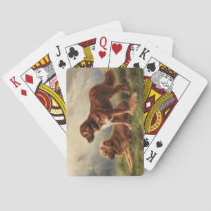 Twee waakzame honden pokerkaarten
