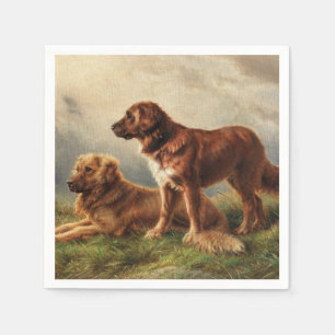 Twee waakzame honden servet