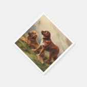 Twee waakzame honden servet (Hoek)