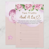 Twee waarheden en een leugen meisje Baby shower (Voorkant / Achterkant)