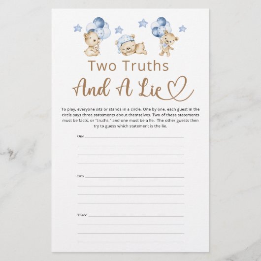 Twee waarheden en een leugenjongen Teddy Bear Baby (Voorkant)