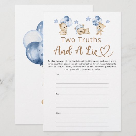 Twee waarheden en een leugenjongen Teddy Bear Baby (Voorkant / Achterkant)