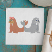 Twee Walruses Napkins Servet