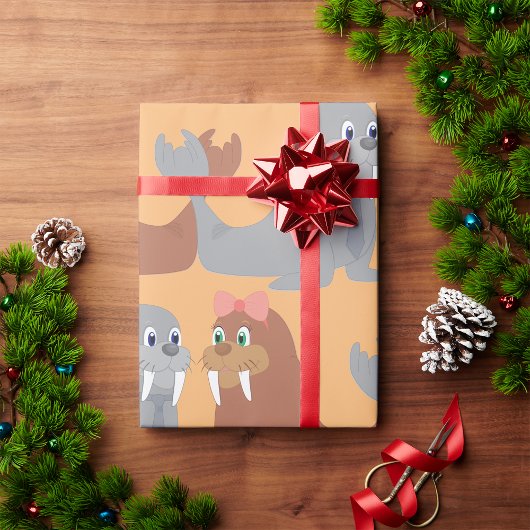 Twee Walrussen Inpakpapier