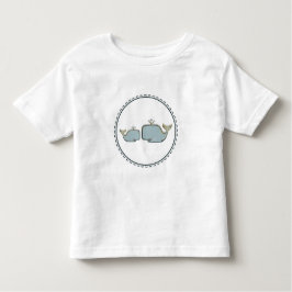 Twee walvissen Blauw & Goud Boutique 1e verjaardag Kinder Shirts