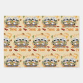 Twee wasberen Herfst Baby shower wikkelpapier blad Inpakpapier Vel (Voorkant)