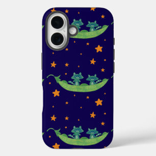 Twee wasberen in een erwtenpeul Whimsical Folk A iPhone 16 Hoesje