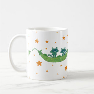 Twee wasberen in een erwtenpeul Whimsical Folk A Koffiemok