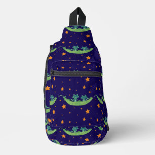Twee wasberen in een erwtenpeul Whimsical Folk A Sling Bag