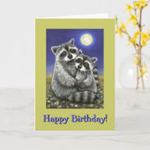 Twee wasberen verliefd tot over hun oren kaart (Gele Bloem)