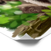 Twee wasberen zitten op de takken van een boom poster (Hoek)