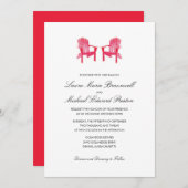Twee Waterverf Adirondack Chairs Wedding Kaart (Voorkant / Achterkant)