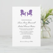 Twee Waterverf Adirondack Chairs Wedding Kaart (Staand voorkant)