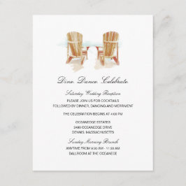 Twee Waterverf Adirondack Stoelen Bruiloft Kaart