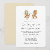 Twee Waterverf Adirondack Stoelen Bruiloft Kaart (Voorkant / Achterkant)