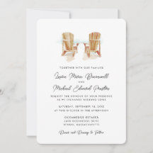 Twee Waterverf Adirondack Stoelen Bruiloft