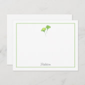 Twee Waterverf Gingko Leaves Flat Note-kaart Notitiekaartje (Voorkant / Achterkant)