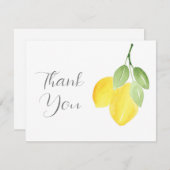 Twee Waterverf leemons Hartelijk dank Bedankkaart (Voorkant / Achterkant)