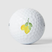 Twee Waterverf Lemons Golfballen (Voorkant)