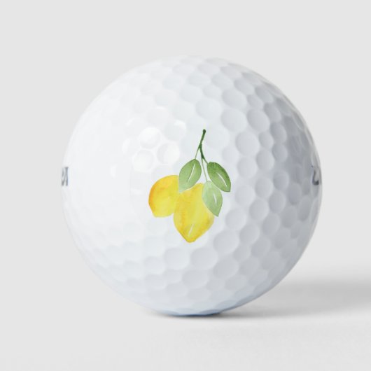 Twee Waterverf Lemons Golfballen (Voorkant)
