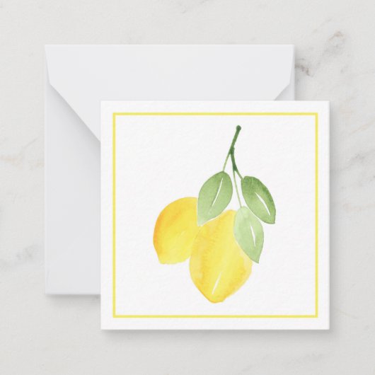 Twee Waterverf Lemons Note Card Notitiekaartje (Voorkant)
