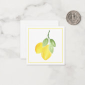 Twee Waterverf Lemons Note Card Notitiekaartje (Voorkant / Achterkant in situ)