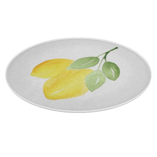 Twee Waterverf Lemons Snijplank (Hoek)