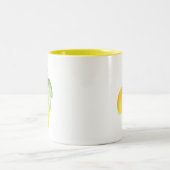 Twee Waterverf Lemons Tweekleurige Koffiemok (Center)