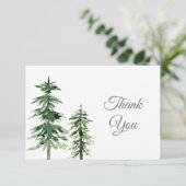 Twee Waterverf pijnbomen Bedankkaart (Staand voorkant)