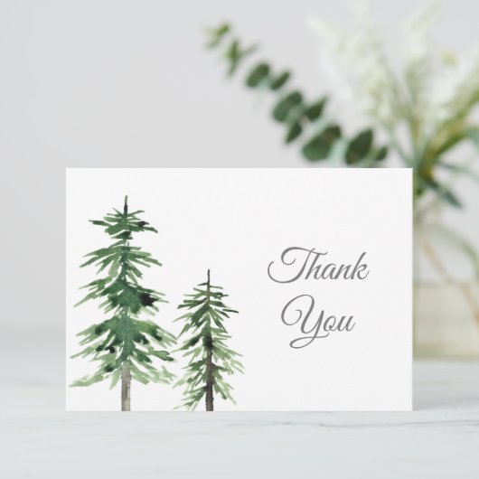 Twee Waterverf pijnbomen Bedankkaart (Staand voorkant)