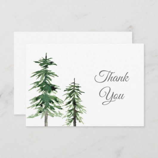 Twee Waterverf pijnbomen Bedankkaart (Voorkant / Achterkant)