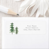 Twee Waterverf pijnbomen Etiket (Insitu)