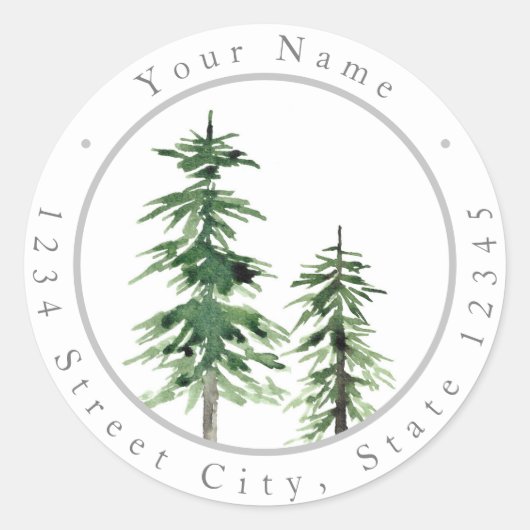 Twee Waterverf Pine Treels Etiketten (Voorkant)