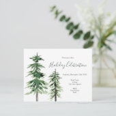 Twee Waterverf Pine Trees Kaart (Staand voorkant)