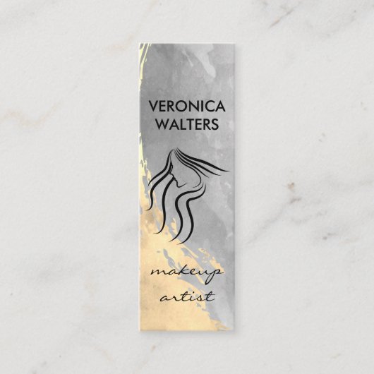 Twee Waterverf toon geborsteld | Haarstylist-picto Mini Visitekaartje (Voorkant)