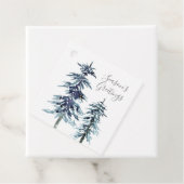 Twee Waterverf Winter Pine Trees cadeau labels (In situ)