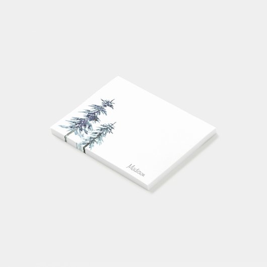 Twee Waterverf winterpingbomen Post-it® Notes (Schuin)