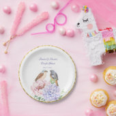 Twee Waterverf zongvogels — paardedouche Papieren Bordje (Feest)