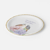 Twee Waterverf zongvogels — paardedouche Papieren Bordje (Gekanteld)