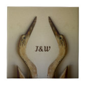 Twee Weatherons met Initialen Kustal Tegeltje (Voorkant)