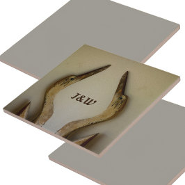 Twee Weatherons met Initialen Kustal Tegeltje