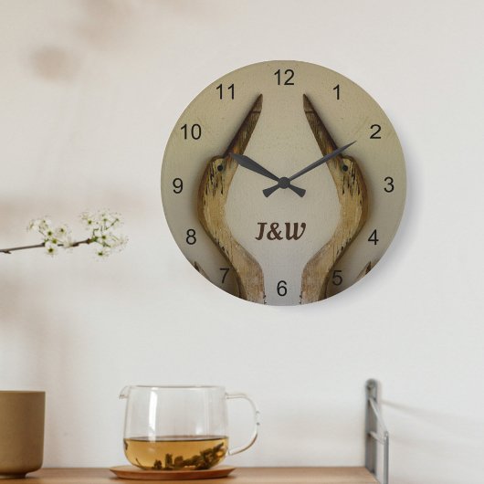 Twee Weatherons Rustic Coastal acrylwall Grote Klok