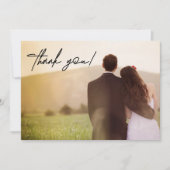 Twee Weduwfoto's Elegant Script Custom Bedankkaart (Voorkant)