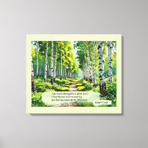 Twee wegen die in een bos uiteenlopen, canvas afdruk