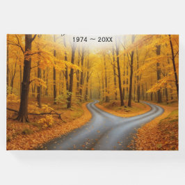 Twee wegen in een Bos in het najaar Gastenboek