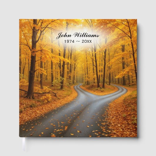 Twee wegen in een Bos in het najaar Gastenboek (Voorkant)