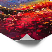 Twee wegen scheidden in een bos poster (Hoek)