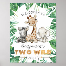 Twee welkomstdeurbordjes voor Wild Birthday Poster