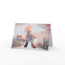 Twee Welsh Corgis in sneeuw