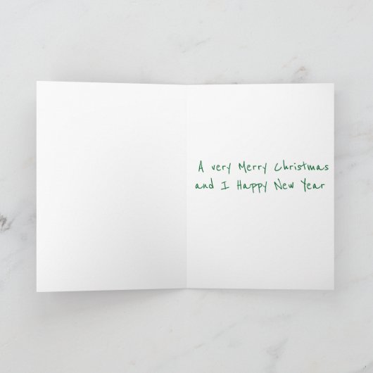 TWEE WENSEN=**VROLIJK KERSTFEEST **GELUKKIG NIEUWJ FEESTDAGEN KAART (Binnen)